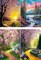 4 Pack Diamond Painting Kits for Adults, Landscape 5D Diamond Art Kits for Beginner DIY Full Drill Diamond Dots Crystal Craft Kits for Home Wall Decor Gifts(4 Pack/12X16 Inch)